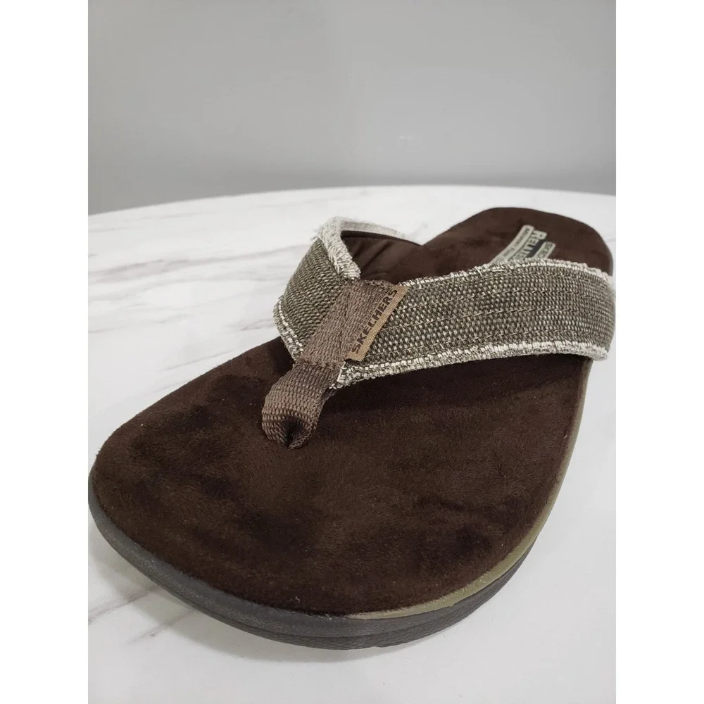NEW NO BOX - SIZE 7  Men Skechers Relaxed Fit Supreme Bosnia Sandals 64152 Brown